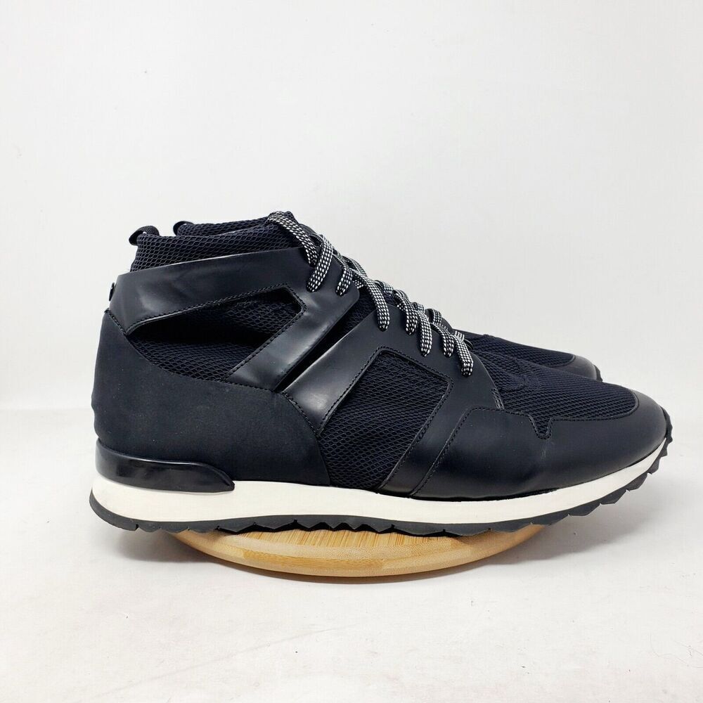 OAMC Marathon Mid Shoes Mens 12 Black Leather Mesh Lace‎ Up Low Sneaker - Picture 6 of 12